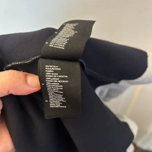 COS Heather Gray Scuba Jacket Cape Detachable Hood - Picture 5 of 5